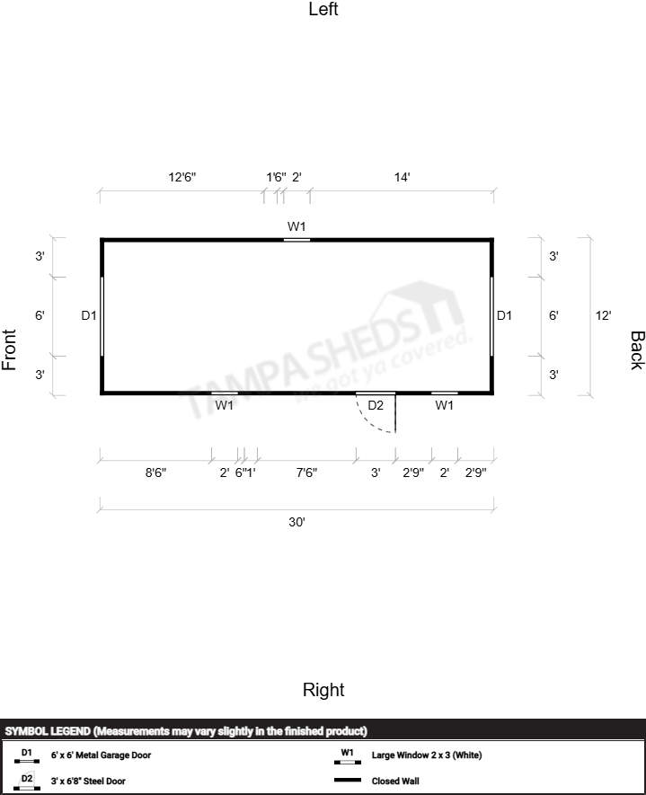 Garage Wood Frame 12x30 - Image 2